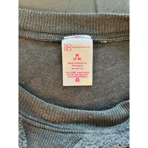 No Boundaries Gray Fleece Pullover Sweatshirt Size M - Picture 5 of 7